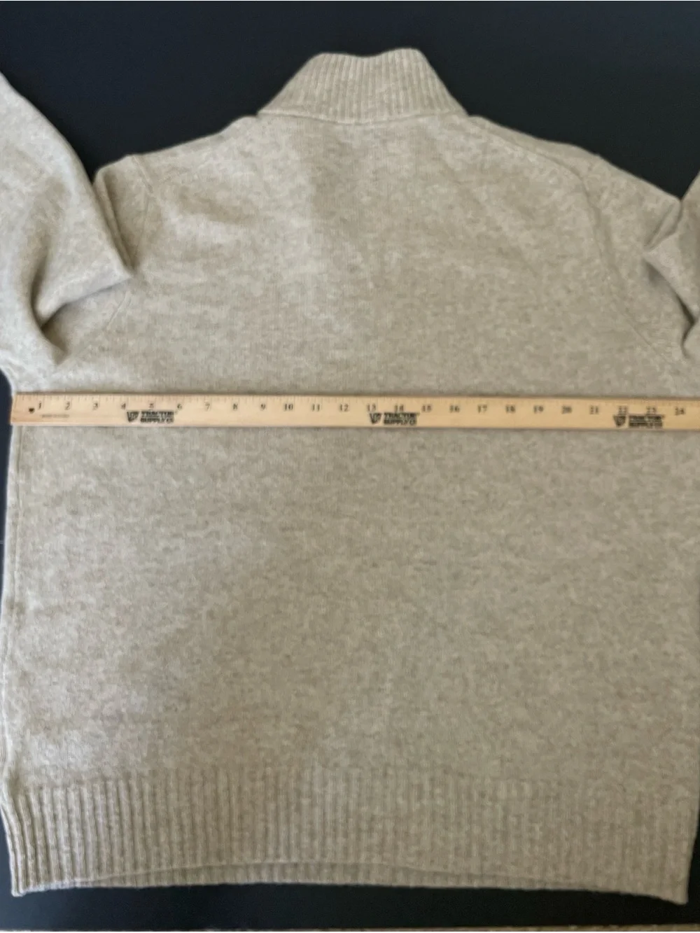J Crew Sweater Mens XL Beige Lambs Wool 1/4 Zip Mock Neck Knit Pullover